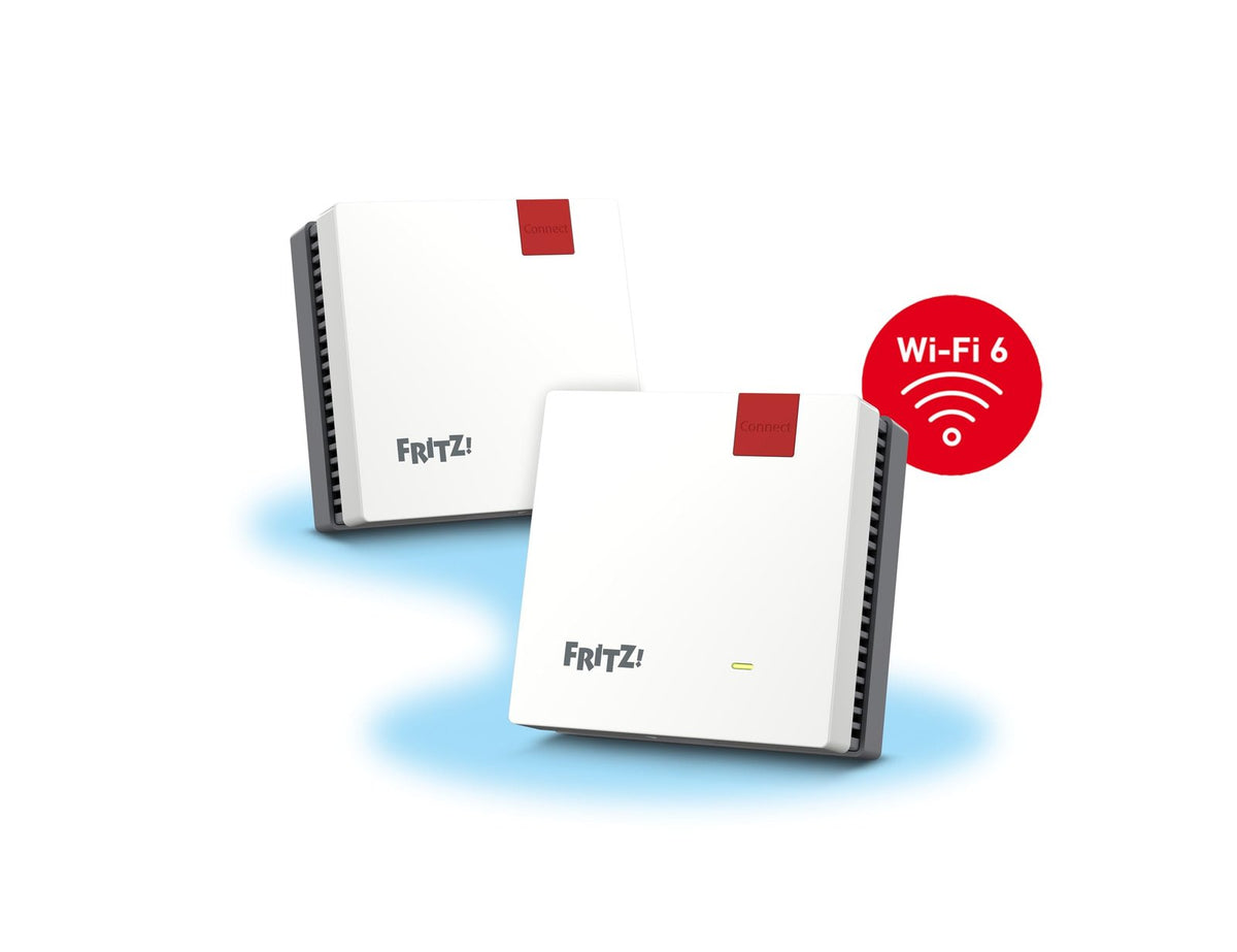 FRITZ!Mesh Set 1600 2er-Set Wi-Fi 6 WLAN-Repeater 3.000 MBit/s Plug-and-Play weiß