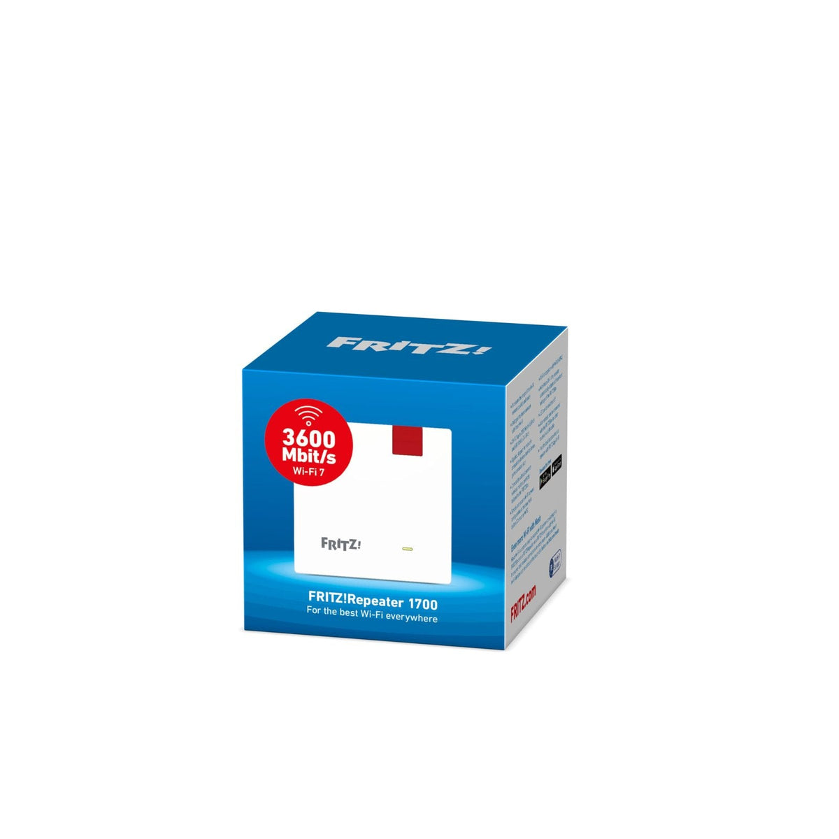 FRITZ!Repeater 1700 – Wi-Fi 7 Mesh-Verstärker bis 3.600 MBit/s, kompakt mit Gigabit-LAN & WPA3