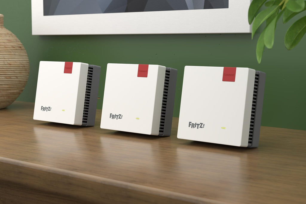FRITZ!Mesh Set 1700 3er-Set Wi-Fi 7 bis 3.600 MBit/s WLAN-Abdeckung 5-7 Räume Repeater weiß