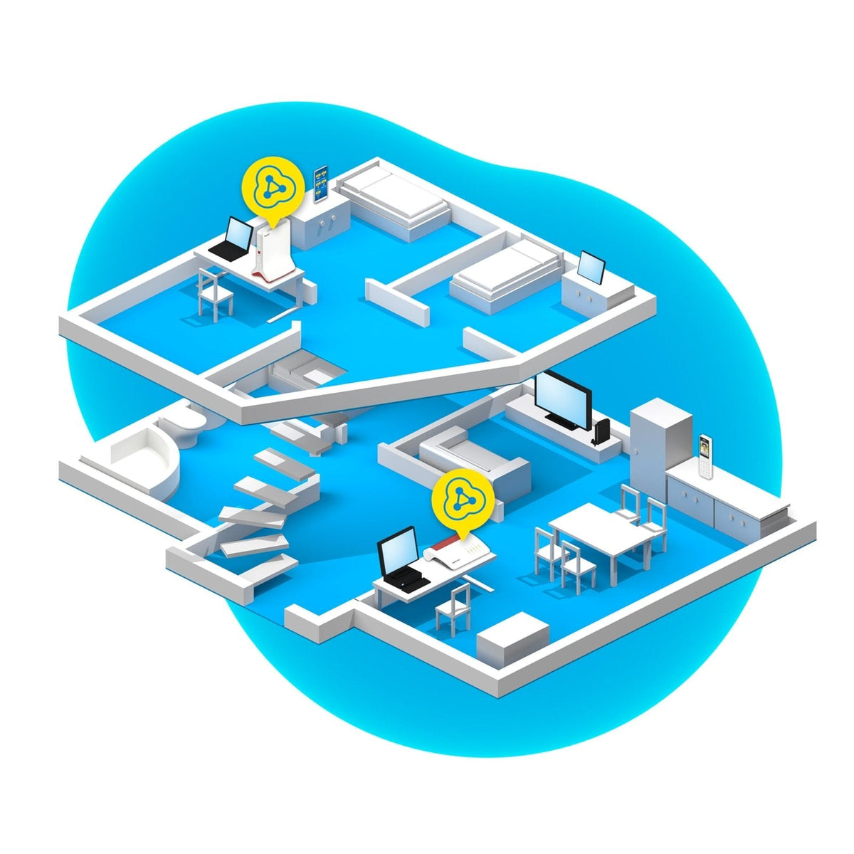 FRITZ!Repeater 6000 WiFi 6 Mesh Repeater mit Tri-Band WLAN AX bis 6000 MBit/s und Gigabit-LAN