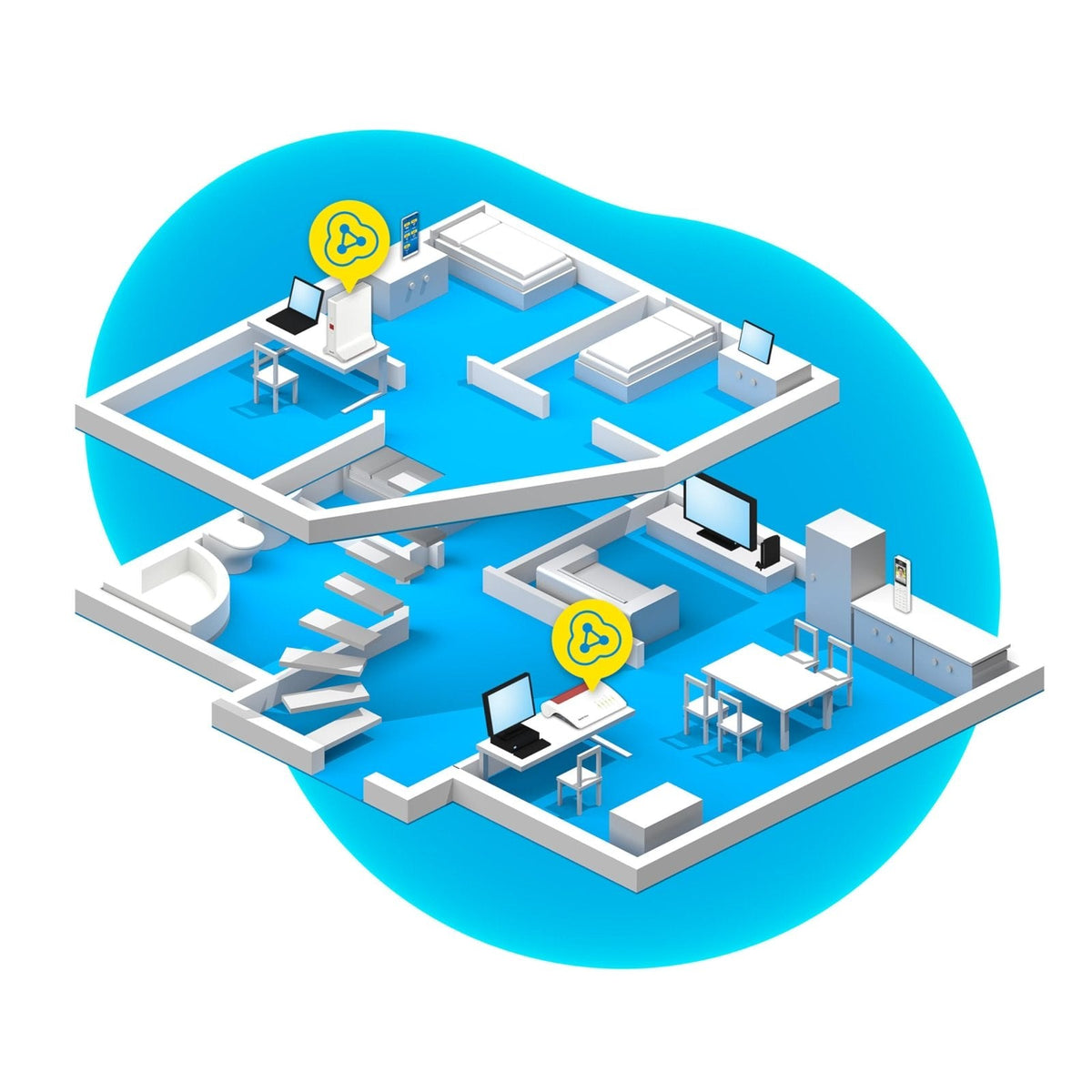 FRITZ!Repeater 3000 AX Triband Wi-Fi 6 WLAN Mesh Repeater 4.200 MBit/s, 2x Gigabit-LAN