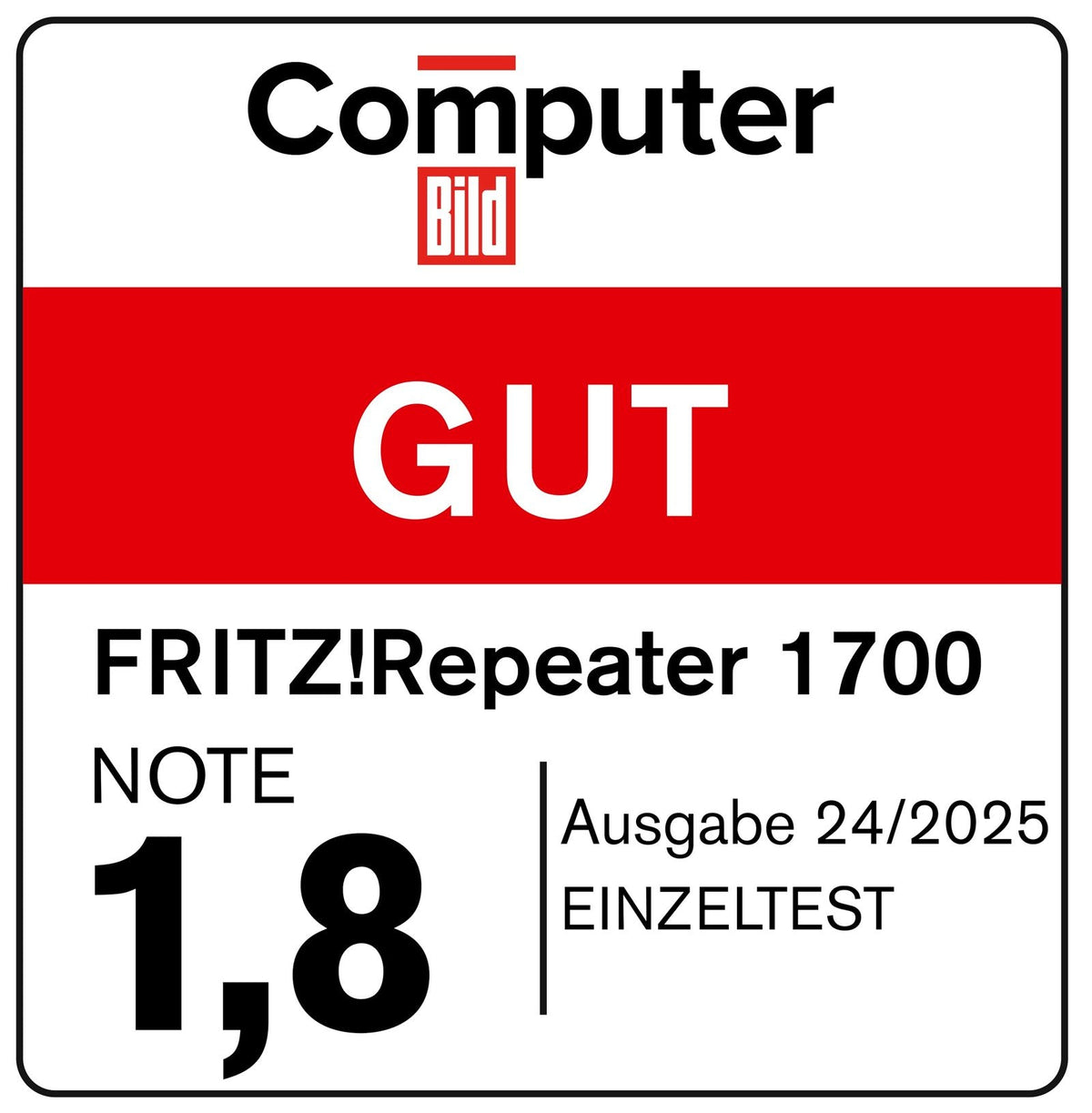 FRITZ!Repeater 1700 – Wi-Fi 7 Mesh-Verstärker bis 3.600 MBit/s, kompakt mit Gigabit-LAN & WPA3
