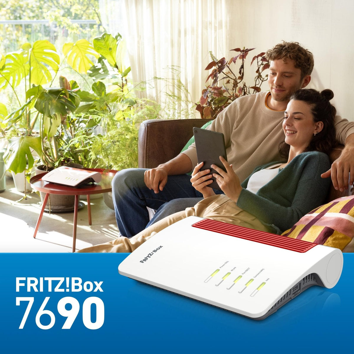 FRITZ!Box 7690 Wi-Fi 7 DSL-Router VDSL Supervectoring WLAN Mesh Zigbee DECT-Basis weiß
